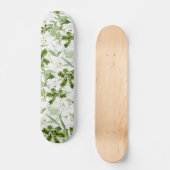 Skateboard Fleurs d'aquarelle blanche 2 (Recto)