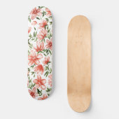 Skateboard Fleurs d'aquarelle rouge (Recto)