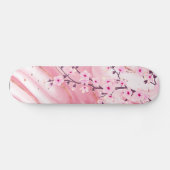 Skateboard Fleurs de cerisier rose Marbre Arrière - plan Flor (Horz)