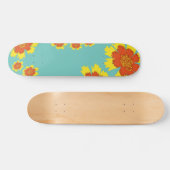 Skateboard Fleurs de coréopsis jaune et orange (Horz)