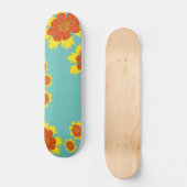 Skateboard Fleurs de coréopsis jaune et orange (Recto)
