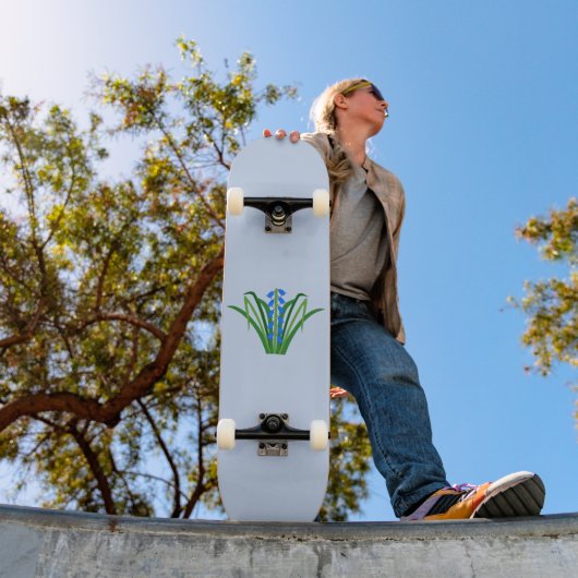 Skateboard Fleurs de Jacinthe Bleue Garçon Printemps (Extérieur 1)