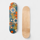 Skateboard Fleurs de Jardin Rétro Motif Floral (Recto)