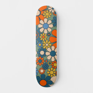 Skateboard Fleurs de Jardin Rétro Motif Floral
