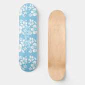Skateboard Fleurs de plage bleu tropical (Recto)