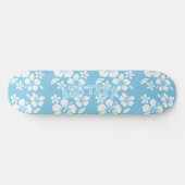 Skateboard Fleurs de plage bleu tropical (Horz)