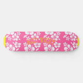 Skateboard Fleurs de plage rose tropicale (Horz)