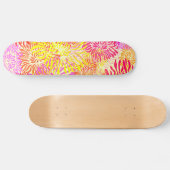 Skateboard Fleurs de printemps colorées (Horz)