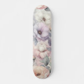 Skateboard Fleurs de rose élégantes (Devant)