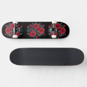 Skateboard Fleurs de rose rouge (Horz)
