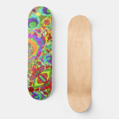 Skateboard Fleurs de soleil Abstraites | fleurs funky rétro (Recto)