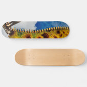 Skateboard Fleurs de soleil et nuages avec Zipper (Horz)
