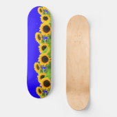 Skateboard Fleurs de soleil - Liberté Ukraine Paix drapeau uk (Recto)