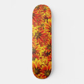Skateboard Fleurs de soleil orange (Recto)
