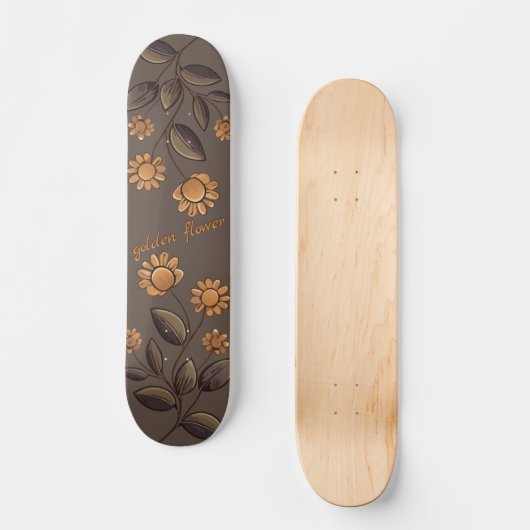 Skateboard Fleurs d'or (Recto)