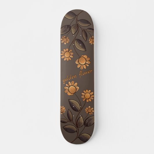Skateboard Fleurs d'or (Devant)