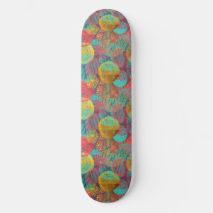Skateboard Fleurs Dorées Éthérées - Harmonie Florale Transpar
