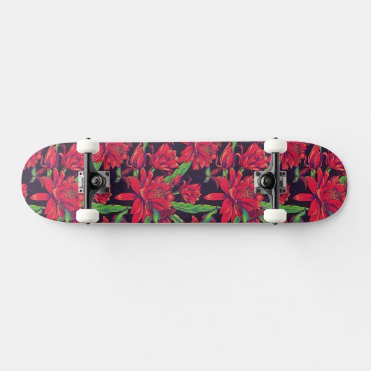 Skateboard Fleurs et colibris (Horz)