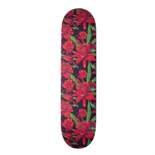 Skateboard Fleurs et colibris