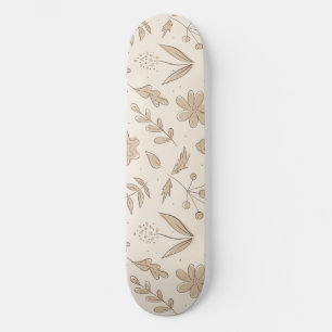 Skateboard Fleurs et Feuilles
