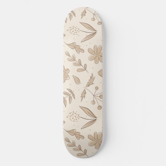 Skateboard Fleurs et Feuilles (Recto)