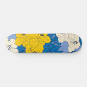 Skateboard Fleurs et feuilles d'hibiscus (Horz)
