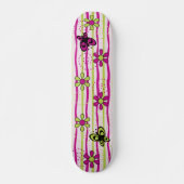 Skateboard Fleurs et papillons (Devant)