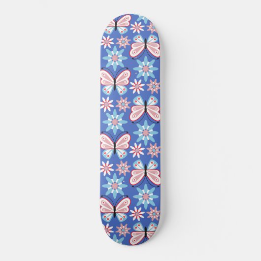 Skateboard Fleurs et papillons (Recto)