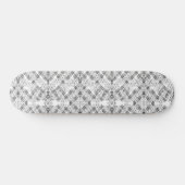 Skateboard Fleurs et rayures monogrammes chic (Horz)