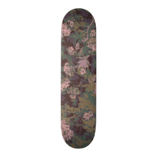 Skateboard Fleurs, feuilles, et camouflage