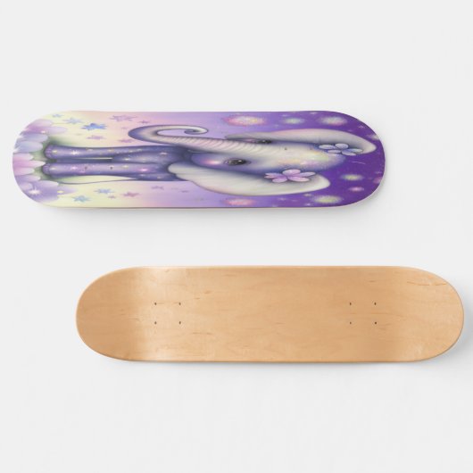 Skateboard Fleurs filles bébé éléphant (Horz)