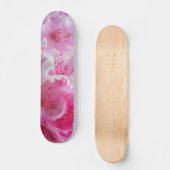 Skateboard Fleurs florales roses tombées (Recto)