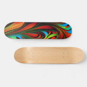 Skateboard Fleurs fractales colorées (Horz)