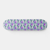 Skateboard Fleurs grises et violettes motif (Horz)