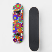 Skateboard Fleurs Hippy Retro (Devant)