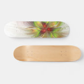 Skateboard Fleurs imaginaires fractales douces et tendres (Horz)