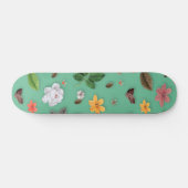 Skateboard Fleurs jaunes et roses blanches 14 (Horz)