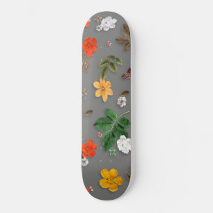 Skateboard Fleurs jaunes et roses blanches 16