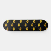 Skateboard Fleurs jaunes sur le noir (Horz)