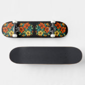 Skateboard Fleurs orange et jaune (Horz)