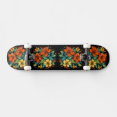 Skateboard Fleurs orange et jaune (Horz)