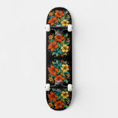 Skateboard Fleurs orange et jaune (Recto)