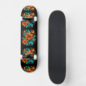 Skateboard Fleurs oranges amusantes (Recto)