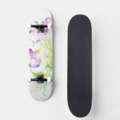 Skateboard Fleurs peintes de convolvule d'aquarelle (Recto)