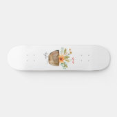 Skateboard Fleurs peintes de corail rustique (Horz)