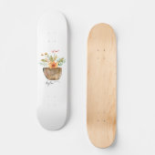 Skateboard Fleurs peintes de corail rustique (Recto)