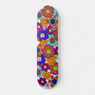 Skateboard Fleurs rétro hippy