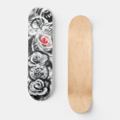 Skateboard Fleurs Rose Horloge naissance père enfant (Recto)
