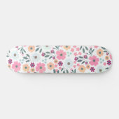 Skateboard Fleurs roses Botanique Blanc Design (Horz)