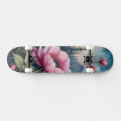 Skateboard Fleurs roses dans la forêt (Horz)